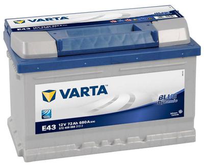 Купить Аккумулятор VARTA Blue D E43 R+ 72A/ч 680А 278/175/175(д/ш/в) 16,99 (572409068)